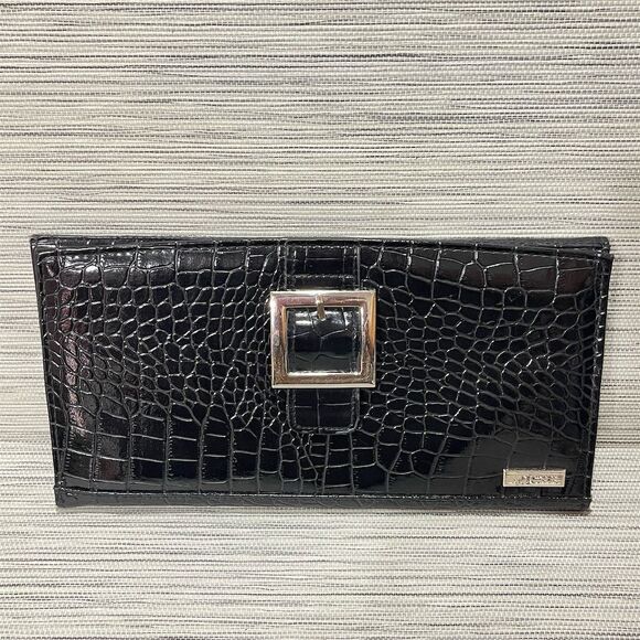 Miche Black Bag Shell Faux Alligator Skin with Silver Buckle Animal Print - Picture 2 of 5